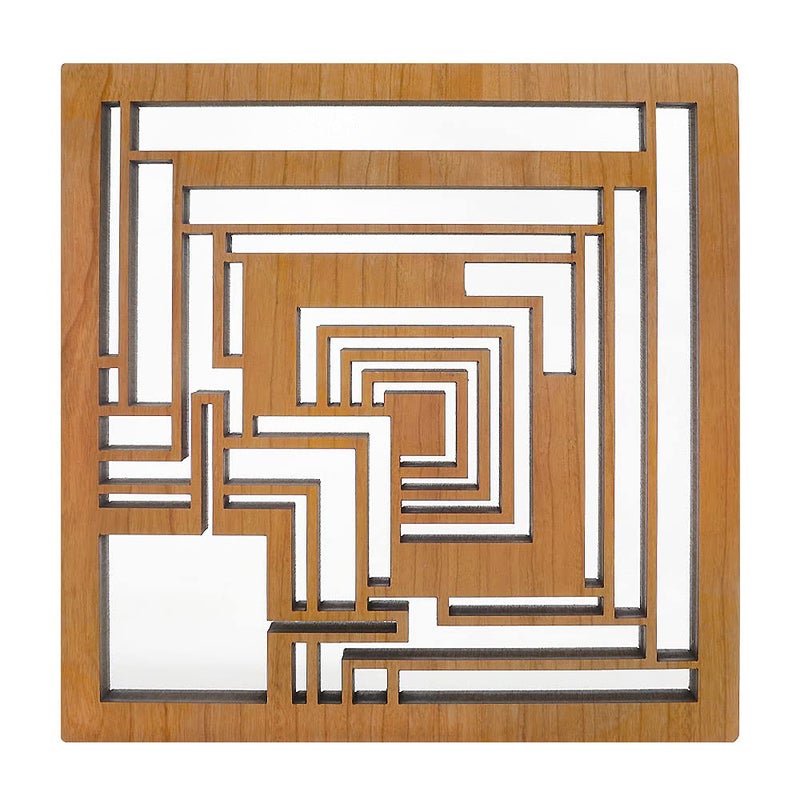 LIGHTWAVE Frank Lloyd Wright Ennis Block Hardwood Trivet - Image 2